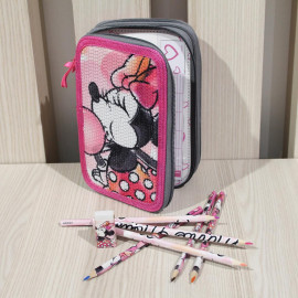 Školský peračník trojposchodový s náplňou Minnie