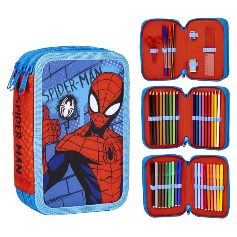 Školský peračník trojposchodový s náplňou Neporaziteľný Spiderman