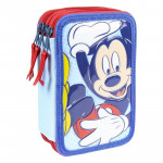 Školský peračník trojposchodový s náplňou Myšák Mickey 3D
