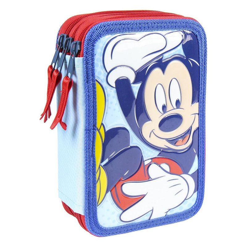 Školský peračník trojposchodový s náplňou Myšák Mickey 3D