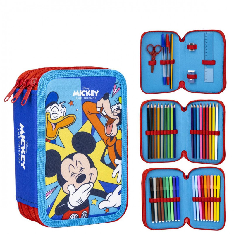 Školský peračník trojposchodový s náplňou Myšák Mickey