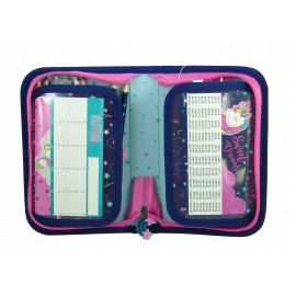 Školský rozkladací peračník Jednorožec vo hviezdach s náplňou