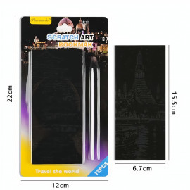 Vyškrabávacie obrázky Scratch art Svetovej stavby 12 listov