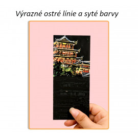 Vyškrabávacie obrázky Scratch art Svetovej stavby 12 listov