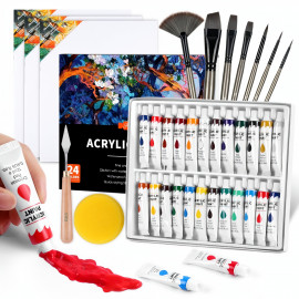 Veľká maliarska sada Akrylové farby s plátnami a doplnkami 36ks