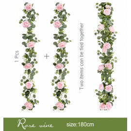 Svadobná dekorácia Kvetinový behúň Rose beauty 180cm 2ks