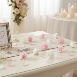 Svadobná dekorácia Svetelná reťaz Soft roses 150cm