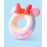 Detský nafukovací kruh Myška ružový 50cm s úchytmi