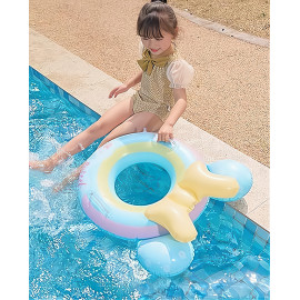 Detský nafukovací kruh Myšiak modrý 50cm s úchytmi