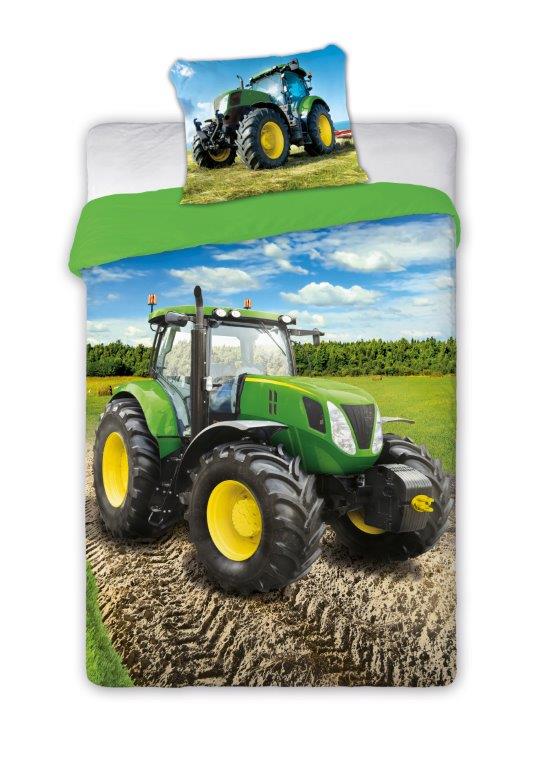 Detské obliečky Traktor - zelený 140x200 cm